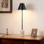 Lampe en travertin 36 pouces au fini acier noirci, base en pierre naturelle avec abat-jour en métal Empire