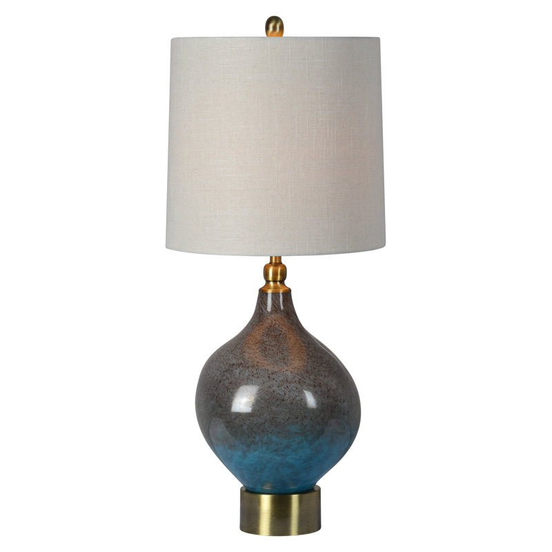 Gemma 33" Blue and Gray Glass Table Lamp