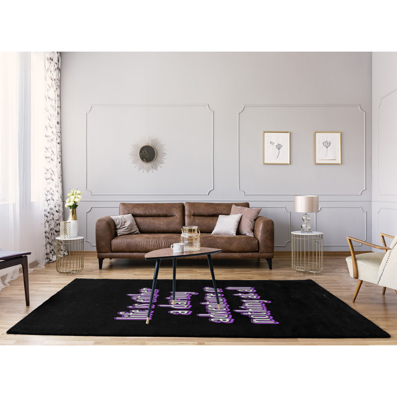 Tapis en polyester style tableau noir life adventure quot, Rectangle 9 pi x 12 pi