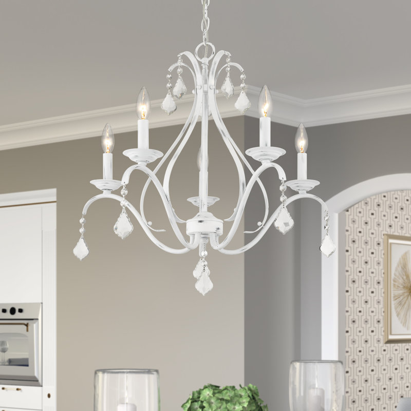 Maines 5 - Light Dimmable Classic / Traditional Chandelier, Antique White