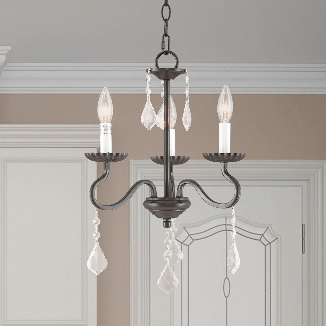 Doncaster 3 - Light Candle Style Classic / Traditional Chandelier with Crystal Accents Astoria Grand 