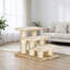 3-Step Pet Stairs Ladder, Cat & Dog Climb Steps with Cat Tree Design, Beige