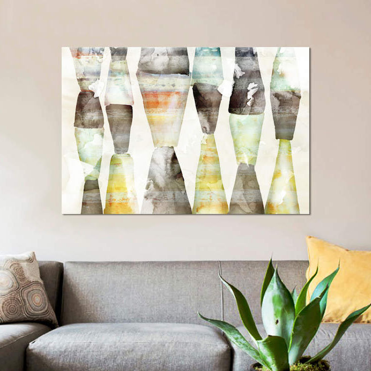 « trapèze », impression sur toile, H 12 po x l 18 po x P 1,5 po, Pas de tapis, Toile tendue