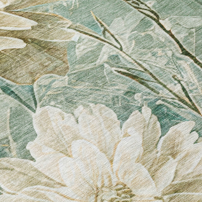 Machine Washable Indoor/Outdoor Chantille ACN2882 Floral Rug, 2'3" x 7'6" Runner, Aloe