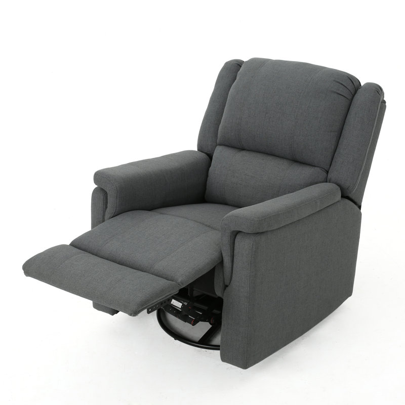 Themba Swivel Recliner, Charcoal Polyester