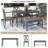 6-Piece Kitchen Dining Table Set Wooden Rectangular Dining Table, 4 Fabric Chairs And Bench Family Furniture-10324763-10324762-10324761