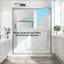 Porte de douche coulissante double en nickel brossé réversible, cadre en alliage d'aluminium, verre trempé avec membrane antidéflagrante, installation facile