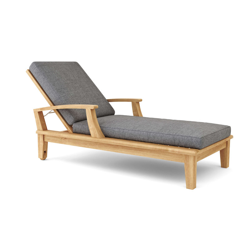 Brianna Outdoor Teak Chaise Lounge