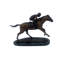 Statue bronze à deux tons Perras Jockey on Horse - Taille: L 11 po x l 4 po x H 8 po.