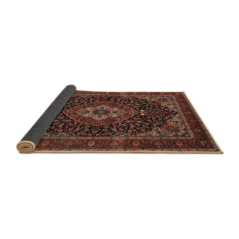 Tapis brun/beige traditionnel Dhekelia, Rond 5 pi
