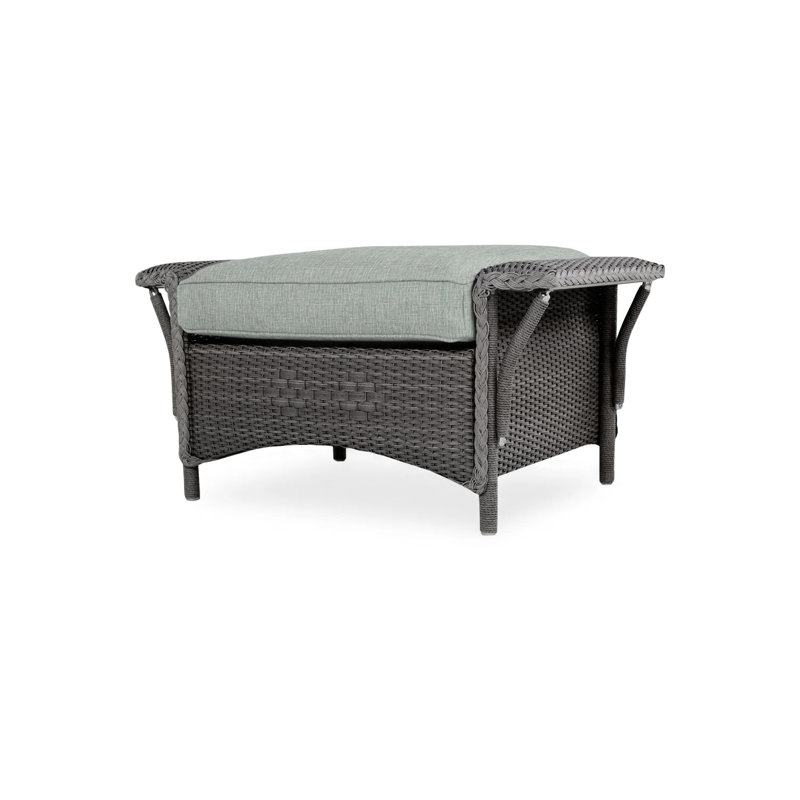 Nantucket Outdoor Ottoman, Charcoal, Woodgrain Ash