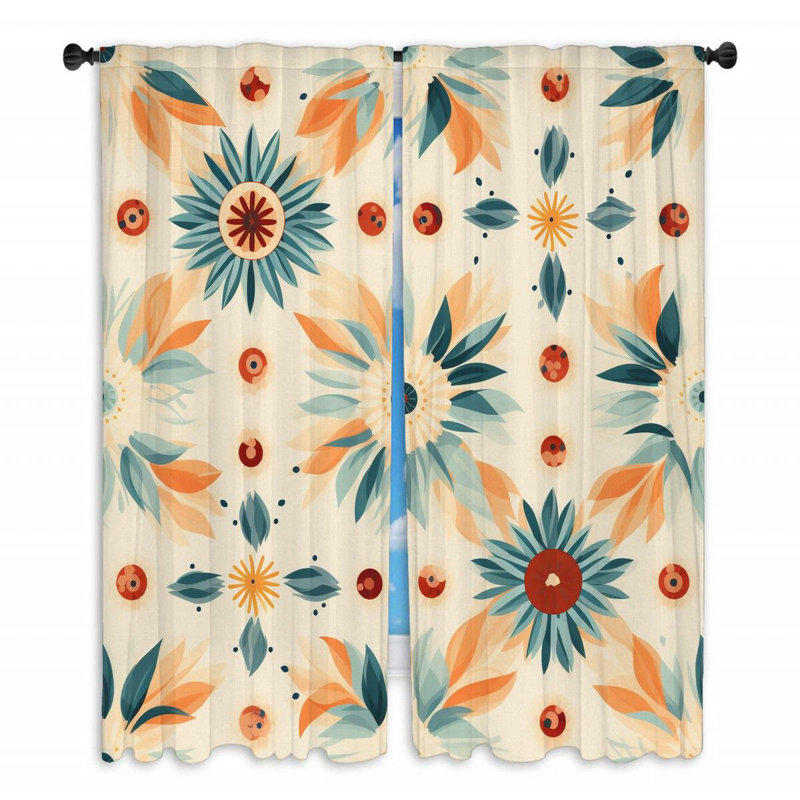 Rideaux Boho Aesthetic - 2 panneaux, L 40 po x L 63 po