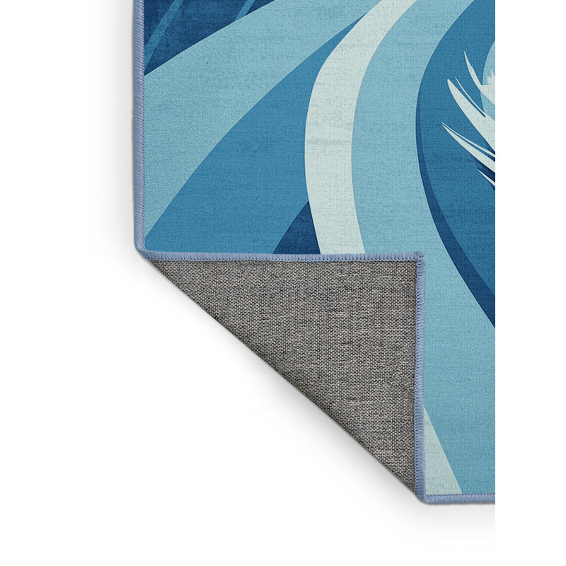 Tapis arc-en-ciel moderne audacieux et lavable à la machine Auburndale, 7 x 9