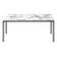 Ensemble de table, ensemble de 3 pièces, café, métal d'extrémité, stratifié d'aspect marbre blanc, contemporain, moderne