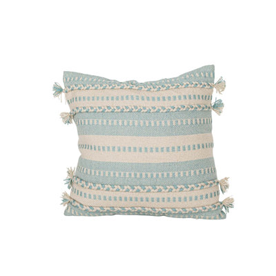 Boho Fringed Outdoor Throw Pillow
