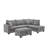 Romano 107"W Dark Gray Corduroy Fabric Sectional Sofa With Right Facing Chaise