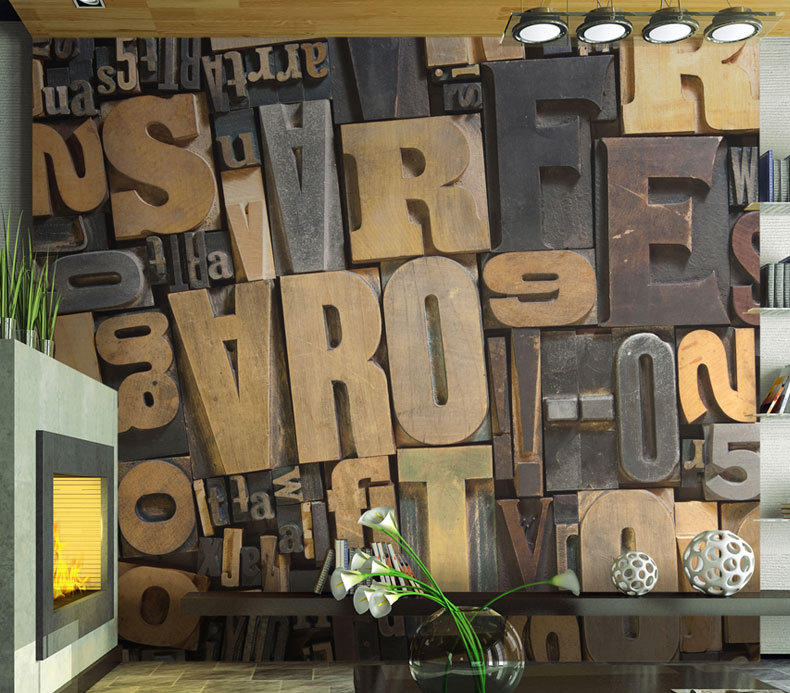 Wooden Letters 3.09m x 400cm Wallpaper, 350 cm x 270 cm