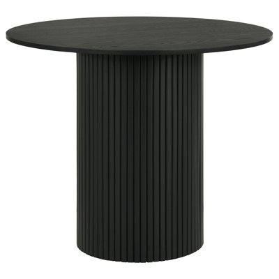 Hamlyn 43-Inch Round Counter Height Dining Table with Fluted Pedestal Base, Black