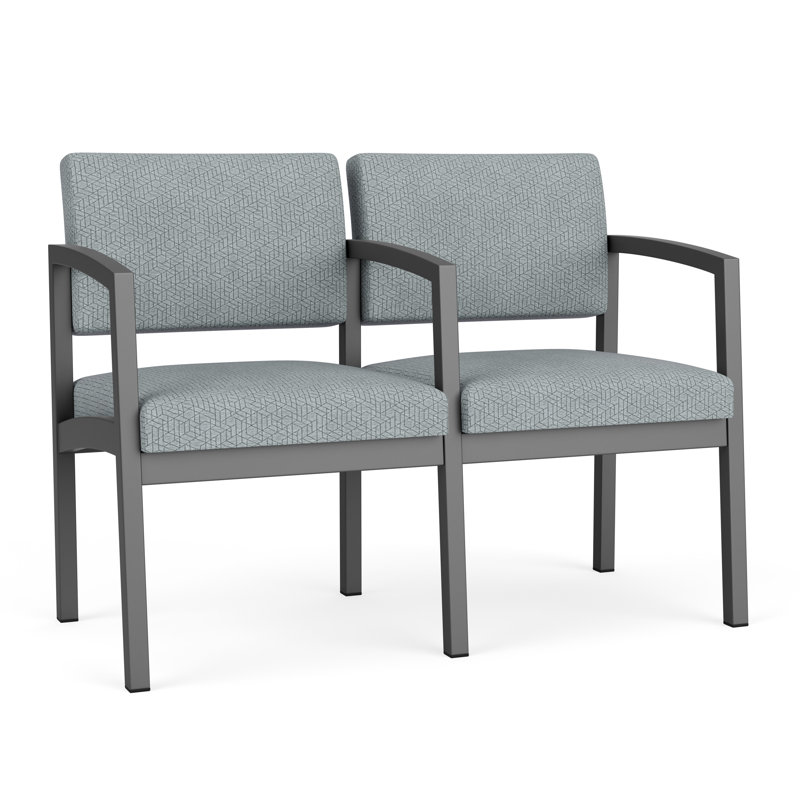 Structure en métal 2 places Lenox, Gris anthracite, Chambray Grey/Patriot Plus Blue Ridge