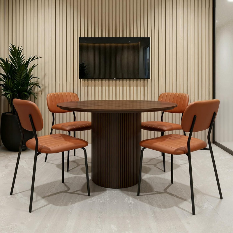 Ensemble de 4 chaises empilables noires rembourrées Comfort, Noir, 4