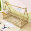 Twin Tent-Shaped Floor Bed With Guardrails-1694890501