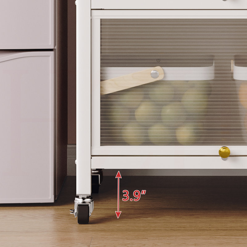 Étagère de boulanger de cuisine de 65 po de hauteur avec armoire à portes rabattables, buffet multifonctionnel à 5 niveaux pour micro-ondes, bar à café, étagère de rangement pour garde-manger, assemblage rapide