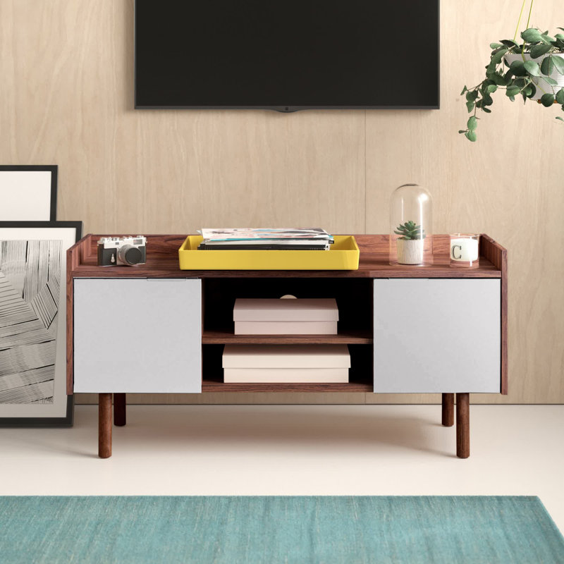 Jazmyn TV Stand for TVs up to 55", Walnut/White