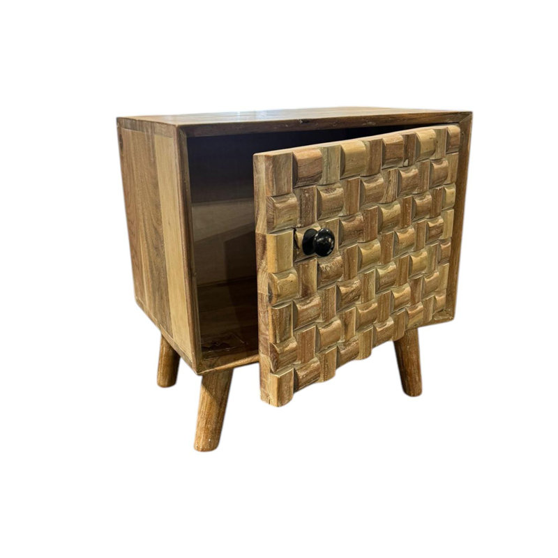 43cm W Solid Wood Bedside Table