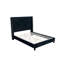 Élégant lit 1 pièce noir entièrement rembourré avec structure capitonnée pour chambre à coucher-301513480-301513483