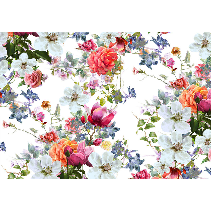Murale florale pelez et collez - Bouquet coloré, L 41 po x l 57 po