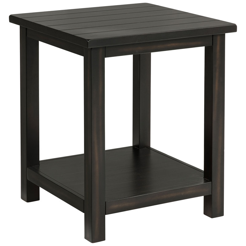 Table de bout en bois avec tablette