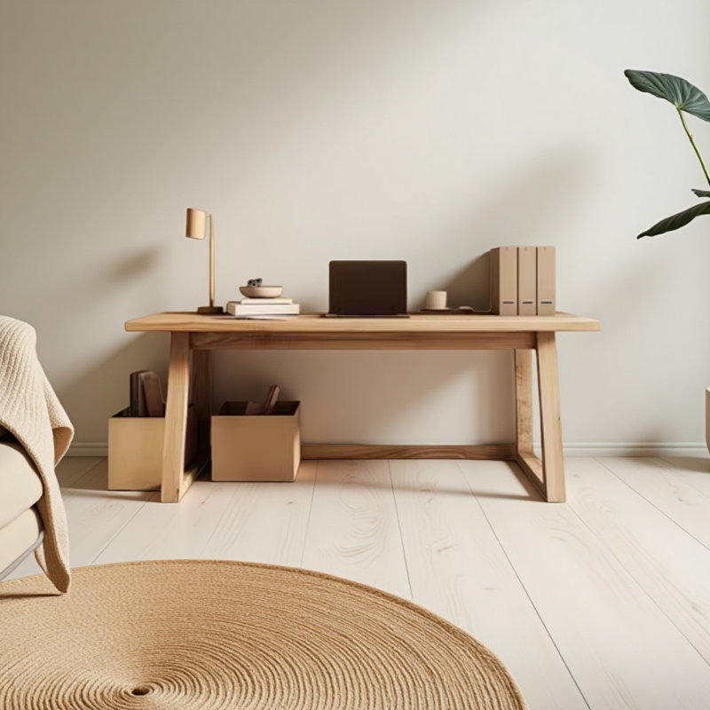 Bureau d'étude simple et spacieux en peuplier blanc