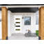 32 po X 80 po Porte d'entrée en acajou blanc apprêté avec verre givré, ouverture / ouverture à droite