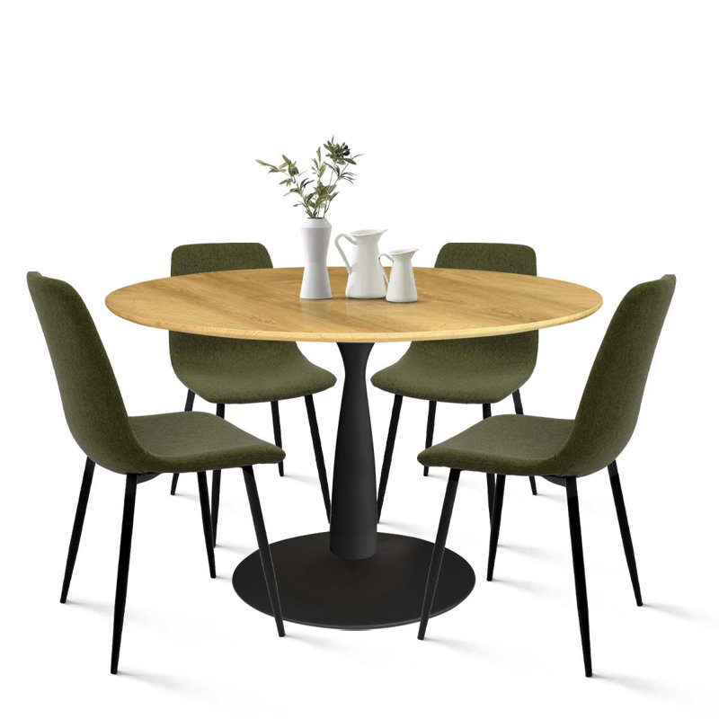 Ensemble de salle à manger 4 personnes avec table basse l 35 po Bassey, Vert, Noir
