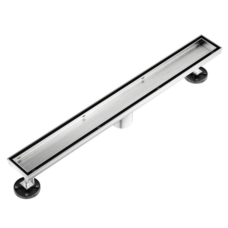 60 In. Stainless Steel Linear Shower Drain With Tile-In Pattern Surface