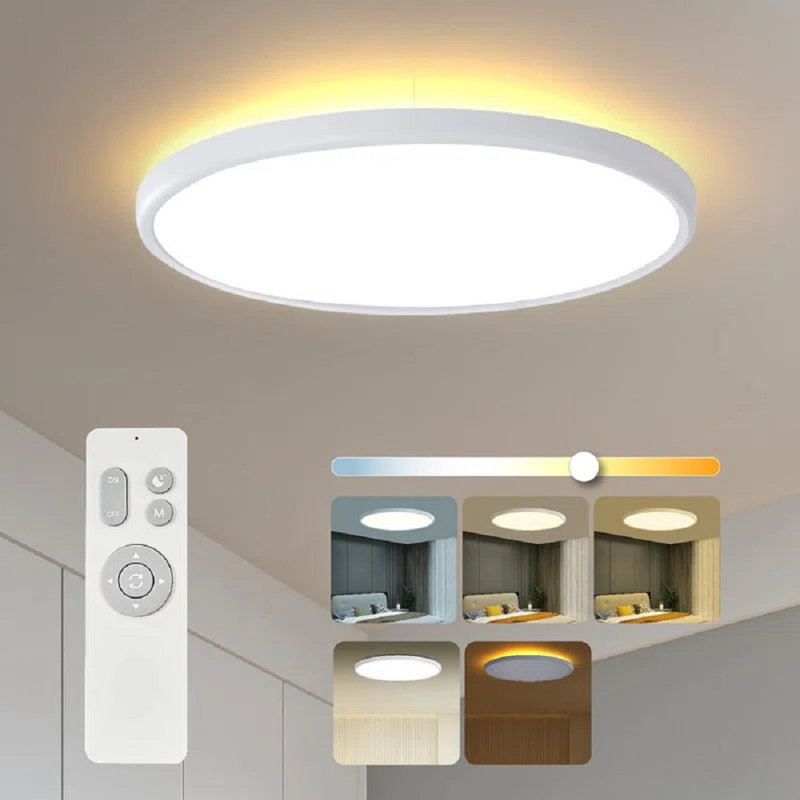 Dilma Plastic LED Flush Mount, White, 1.6'' H x 18.5'' W x 18.5'' D