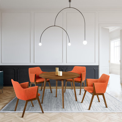 Anthonella 4 - Person Solid Wood Top Four Leg Dining Set