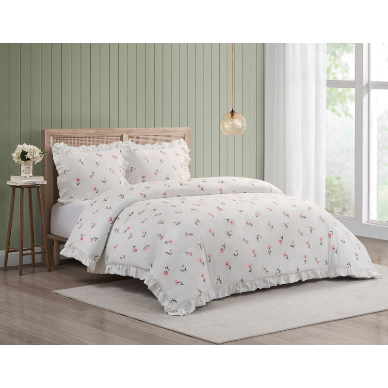 Lana Polyester Floral Comforter, King Comforter + 2 King Shams