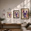Purple Lobster In Bloom Vintage - Print-659367355-659367352