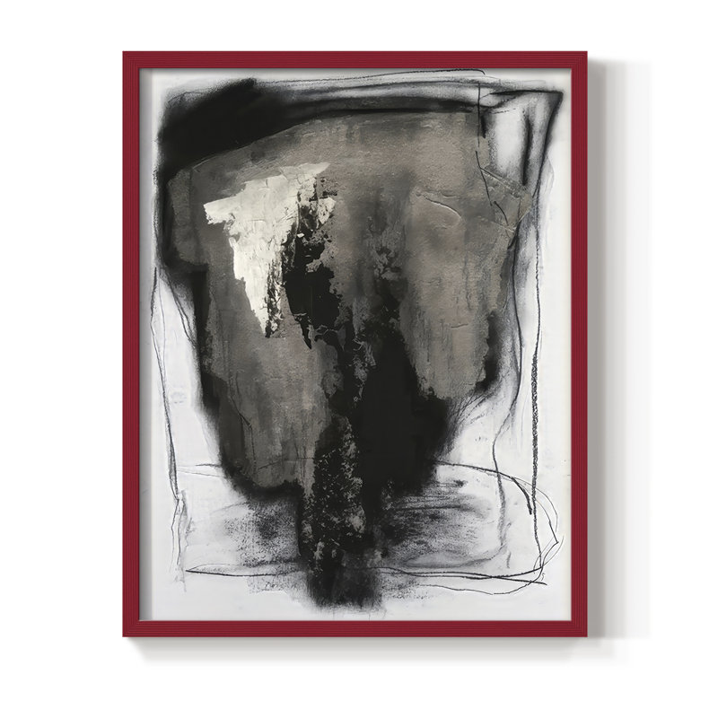 Impression encadrée Shadow Resistance III - bois massif, H 30 po x l 24 po, Rouge