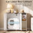 Hidden Cat Litter Box Enclosure, Privacy & Odor Control with Storage, Cat Litter Box with Cat Scratching Mat, Large Cat Cabinet for Electric Litter Box, Indoor Cat House, Side Table, Cat Washroom