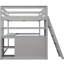 Lit mezzanine pleine grandeur gris avec bureau et tablette - Bois de pin robuste pour une chambre à coucher fonctionnelle-228614721-228614727