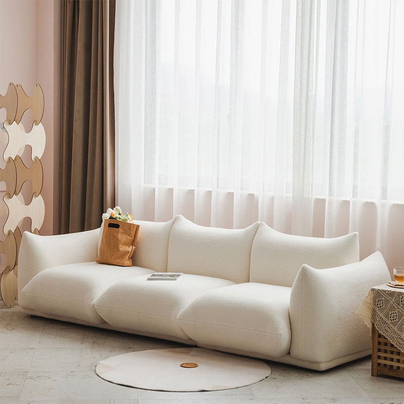 Canapé modulaire en velours blanc