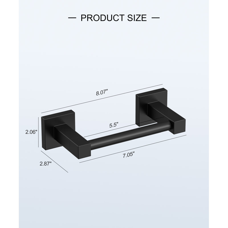 Porte-papier hygiénique mural noir mat, porte-rouleau de papier hygiénique moderne à double fixation pour salle de bain