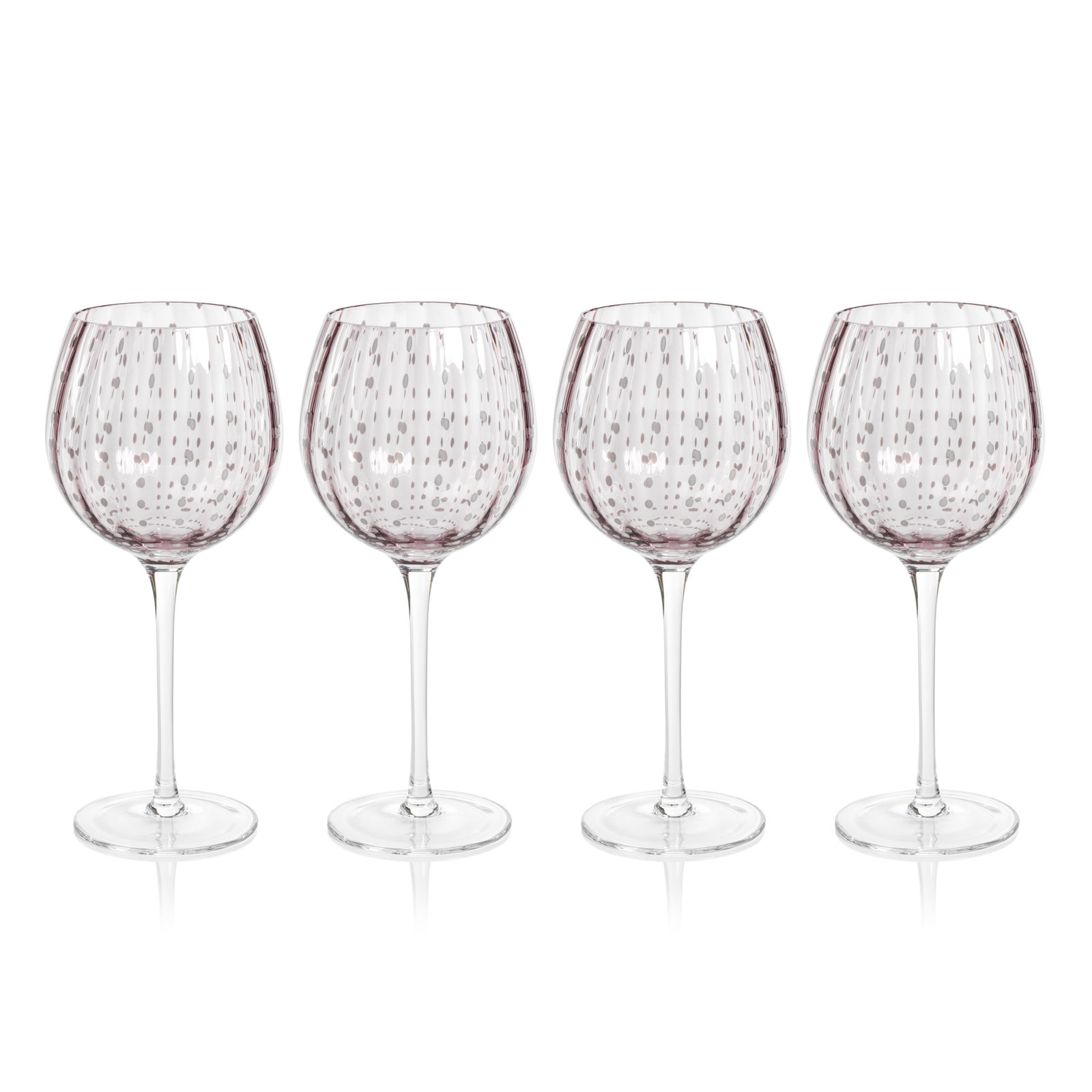 Pescara Dot Wine Glasses, Purple
