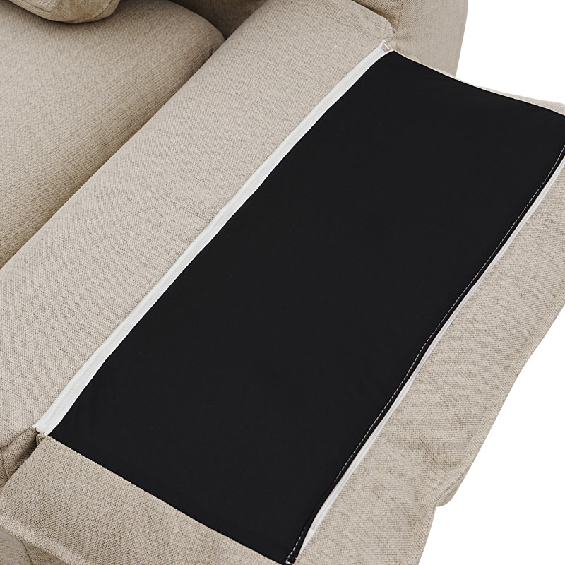 Upholstered 79 " Cotton Loveseat, Lin de coton gris