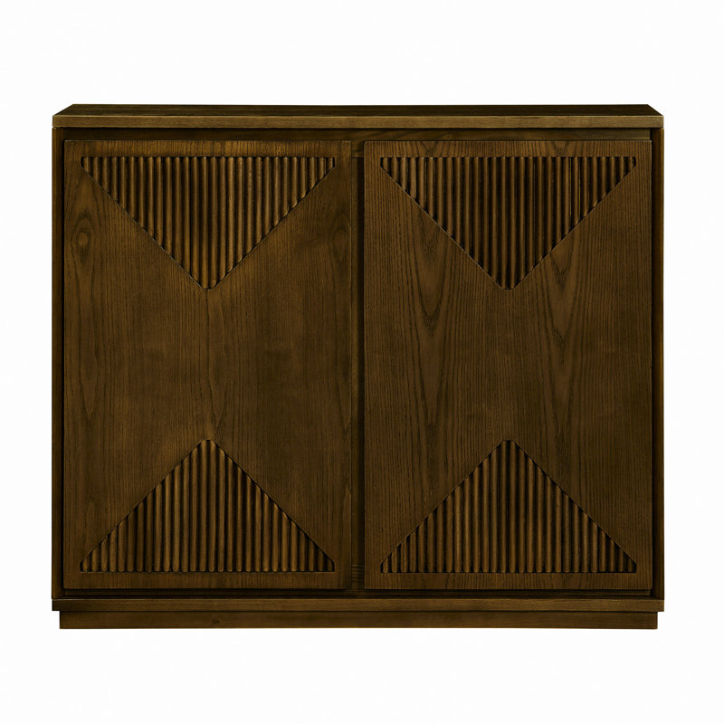 Modern V-Shape Storage Cabinet With Storage For Living Room, Brown
