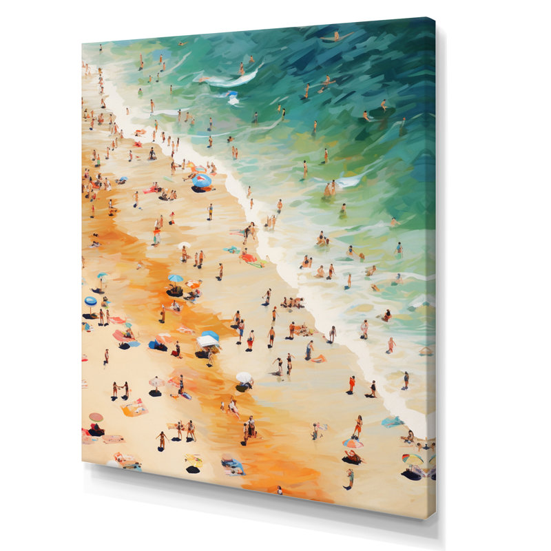 Vue aérienne du parasol Alstone Beach VI sur toile, H 40 po x l 30 po x P 1,5 po, Toile tendue