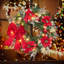 Couronne de Noël 24 po avec lumières et boules en or rouge