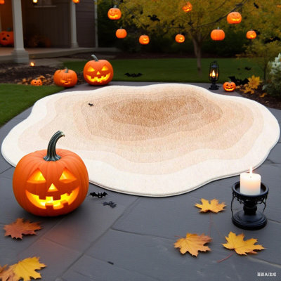 Tapis de Noël pour l'extérieur, tapis de décoration pour la cour d'Halloween, tapis de protection pour le balcon pour la décoration des Fêtes en plein air, 4,6 x 6,6 pi